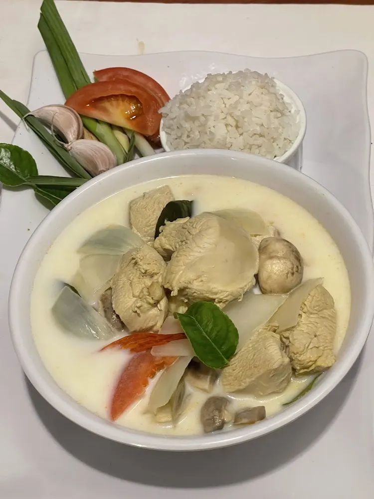 Chicken Coconut Soup Served with Rice