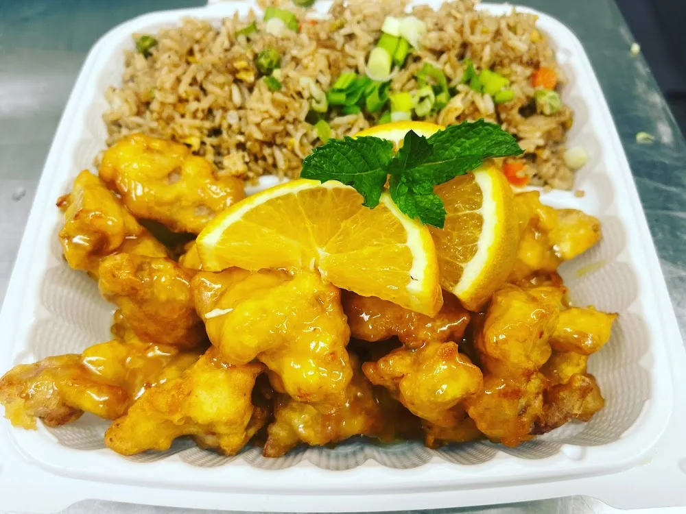 Orange Chicken with Fried Rice