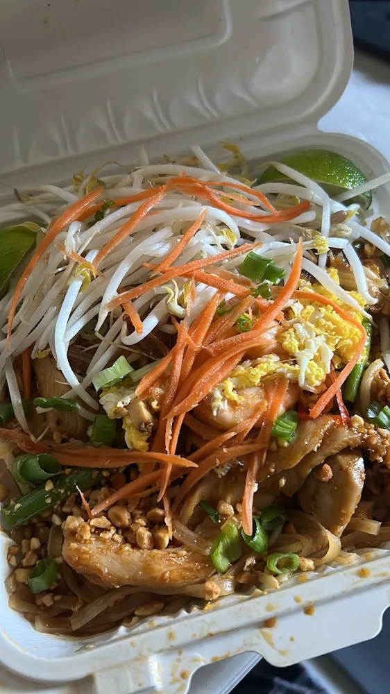 Som-MA-Kuy Grilled Chicken with Chow Mien